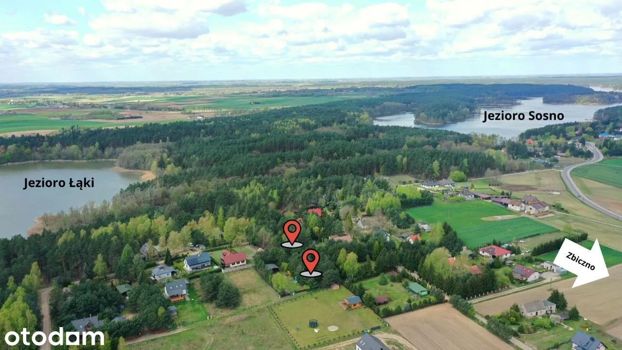 Działka budowlana 1147 m² przy jeziorze